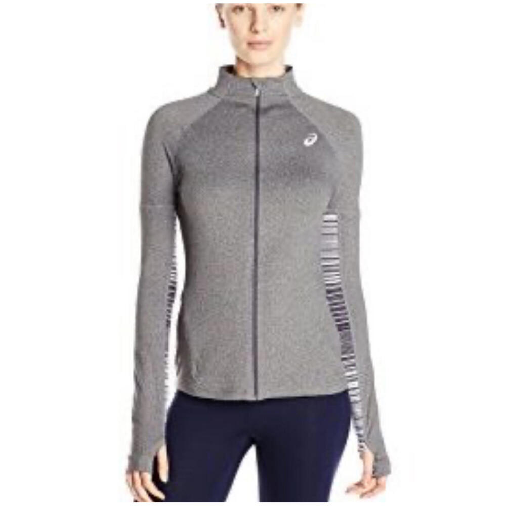ASICS Women's Grey Full Zip Running Jacket Small